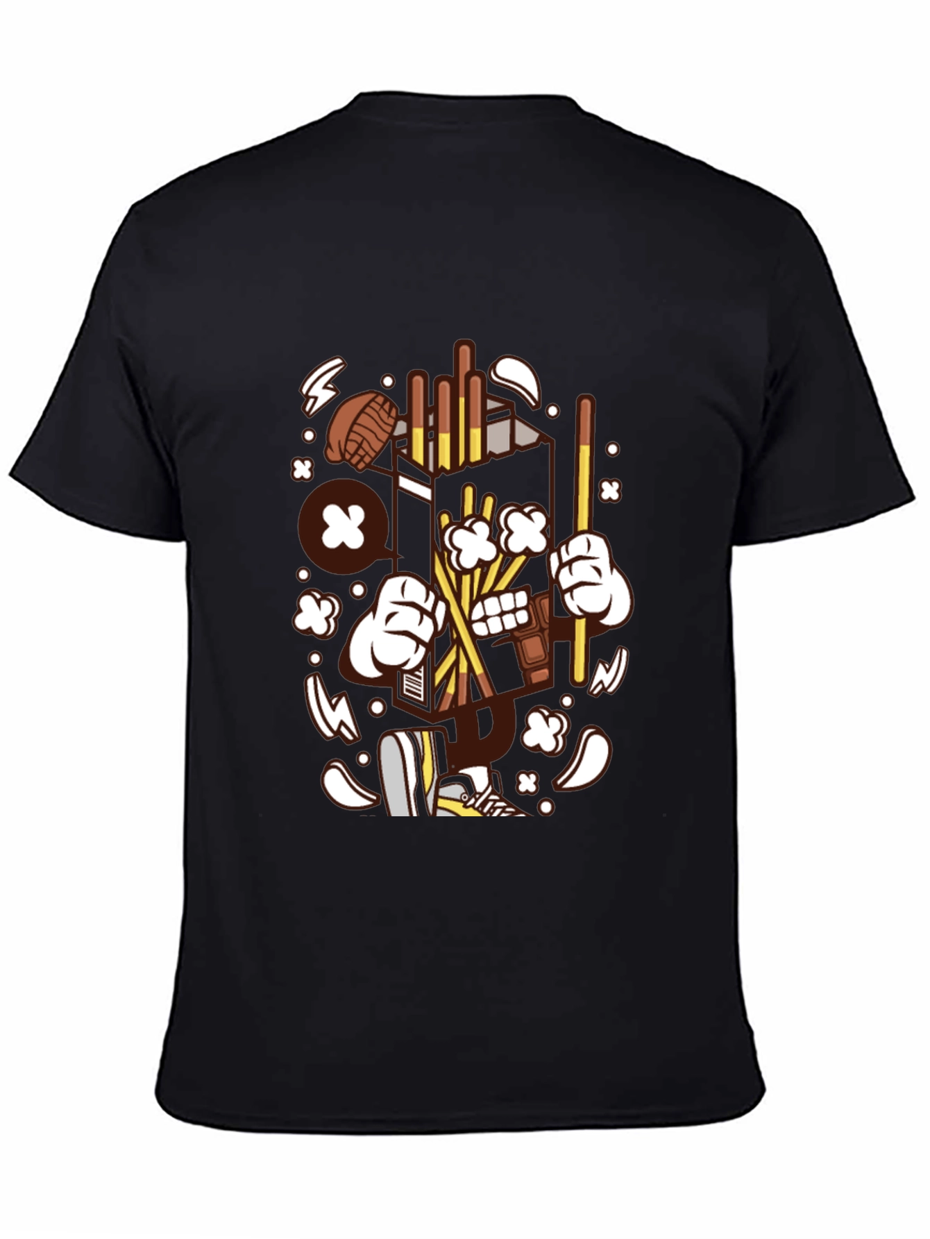 Fun Cartoon Graphic Black T-Shirt