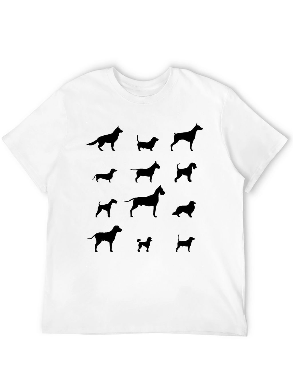 Dog Breed Silhouette T-Shirt - Black