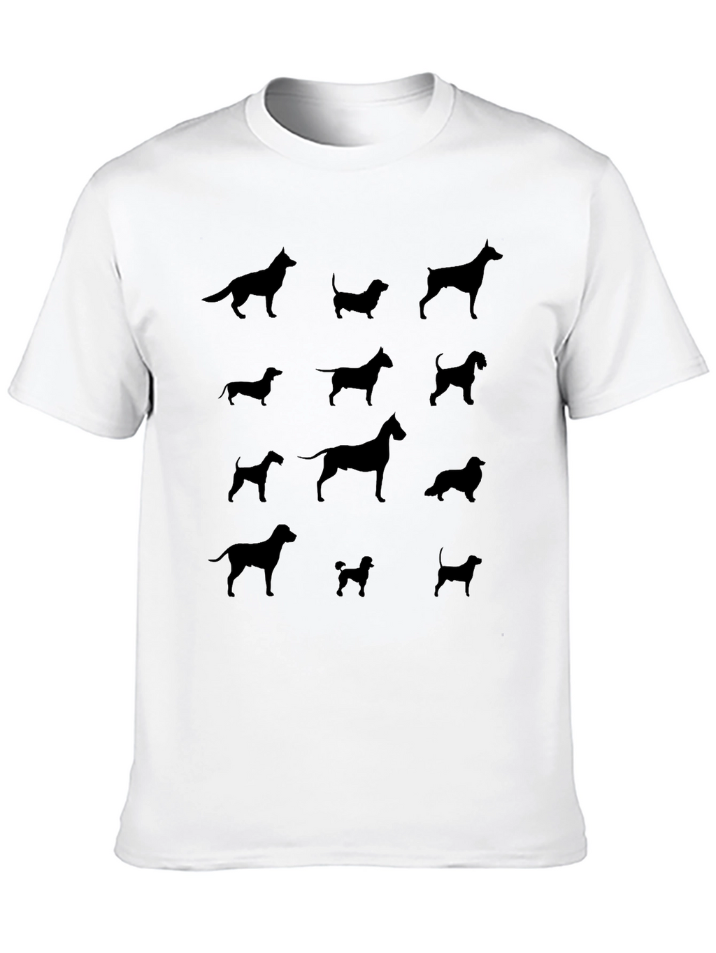 Dog Breed Silhouette T-Shirt - Black