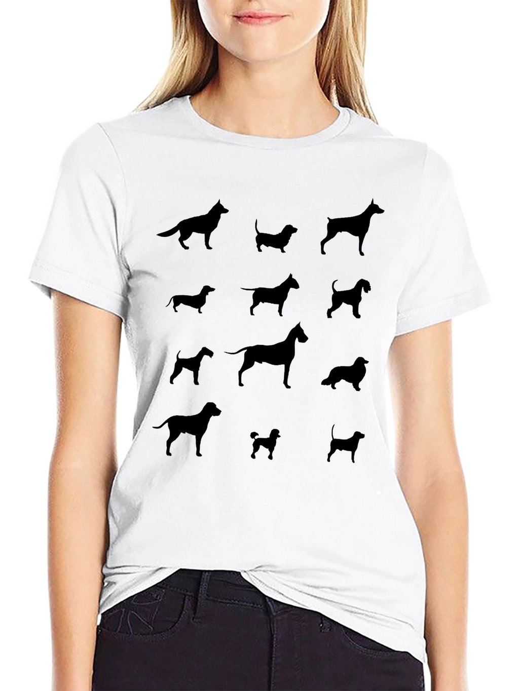 Dog Breed Silhouette T-Shirt - Black