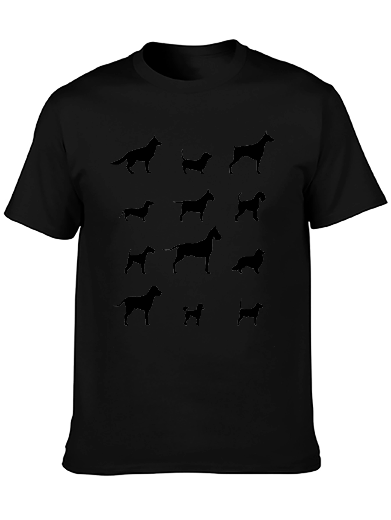 Dog Breed Silhouette T-Shirt - Black