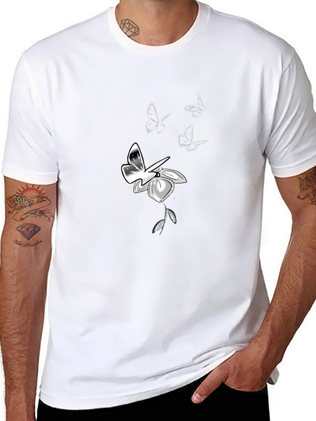 Butterfly & Flower Graphic Tee