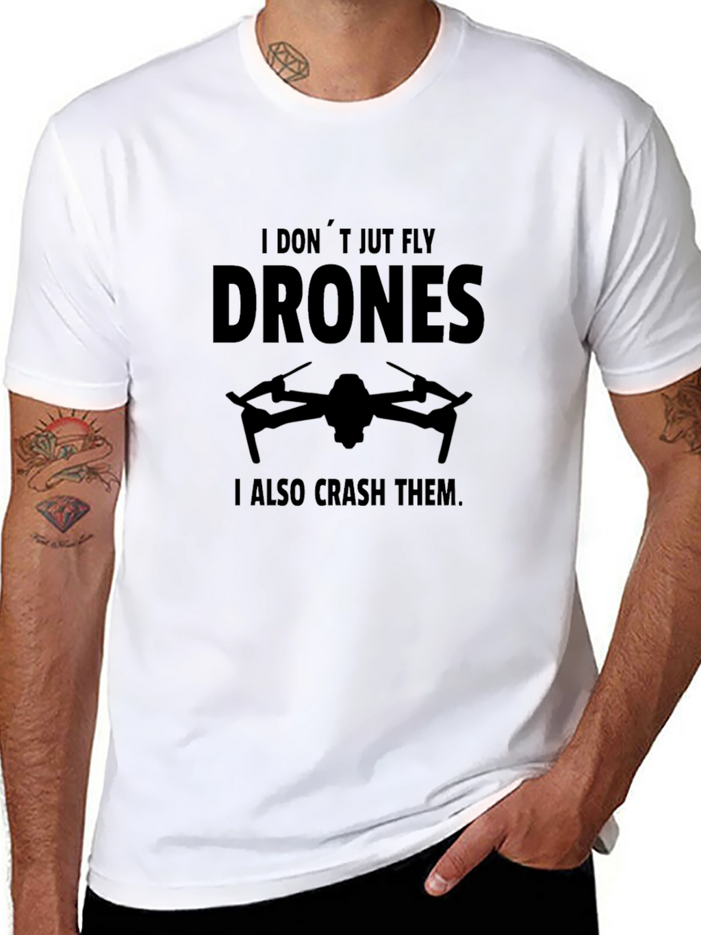 Drone Pilot Funny T-Shirt - Fly & Crash