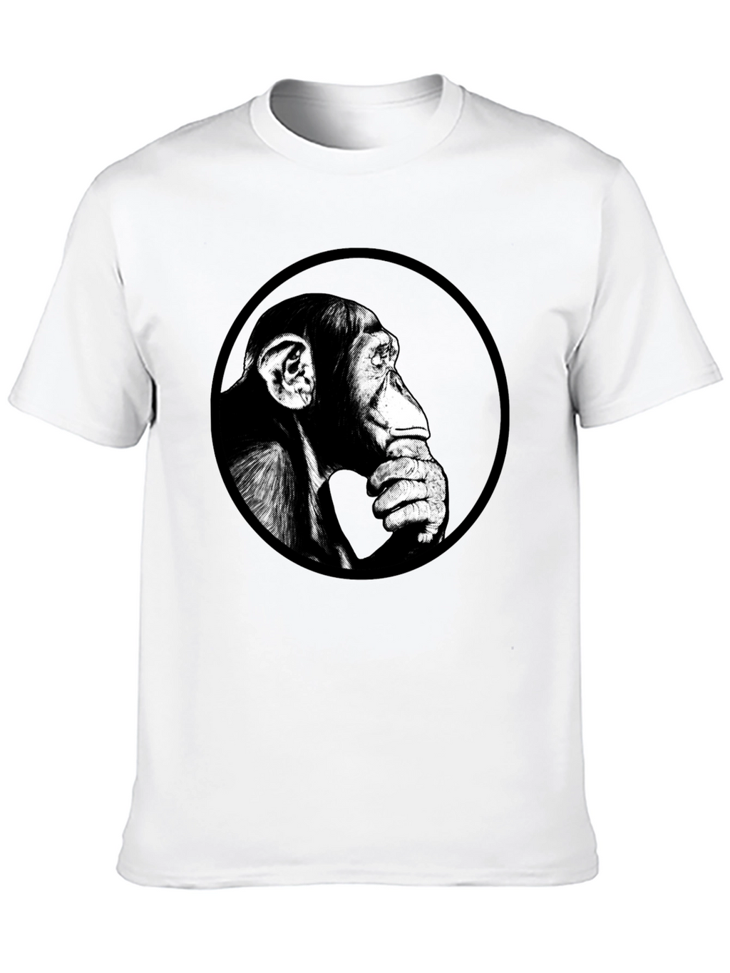 Chimpanzee Graphic Print Black T-Shirt