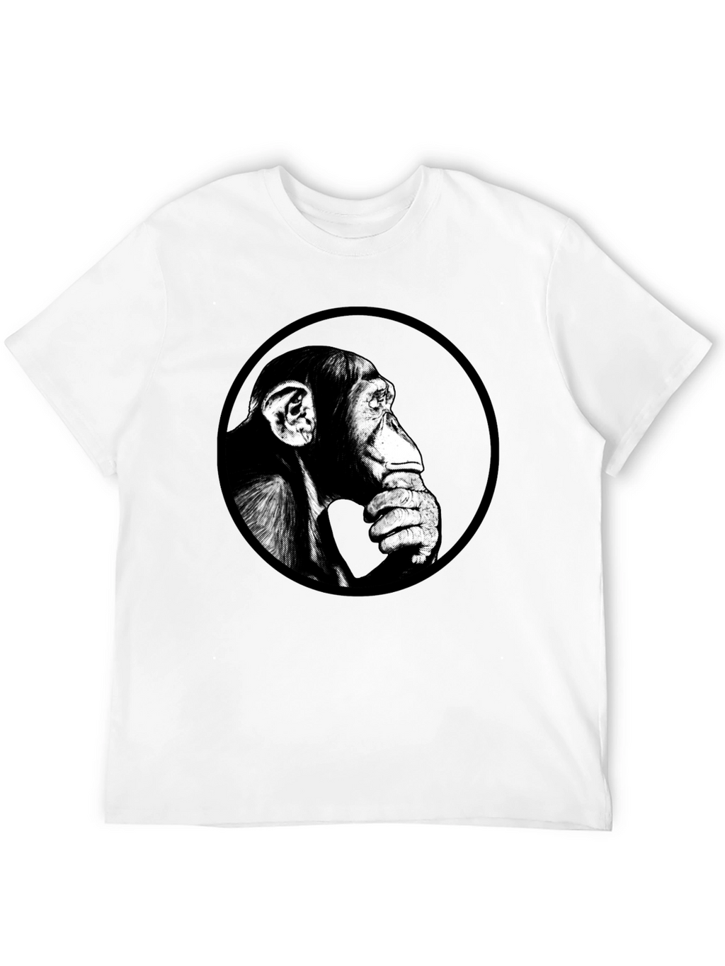Chimpanzee Graphic Print Black T-Shirt