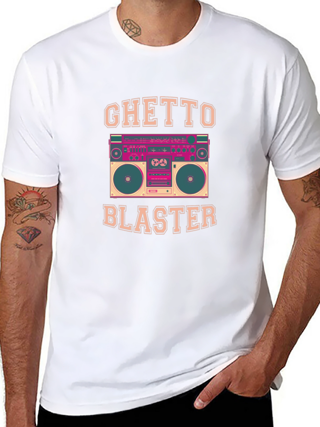 Ghetto Blaster Retro Boombox Graphic Tee
