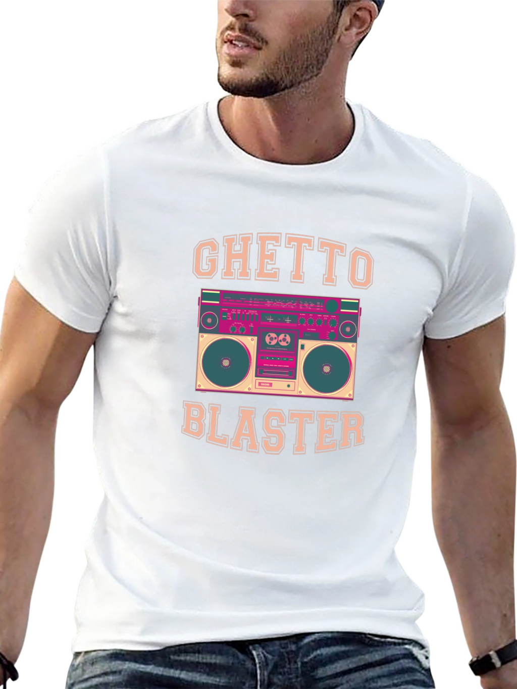 Ghetto Blaster Retro Boombox Graphic Tee