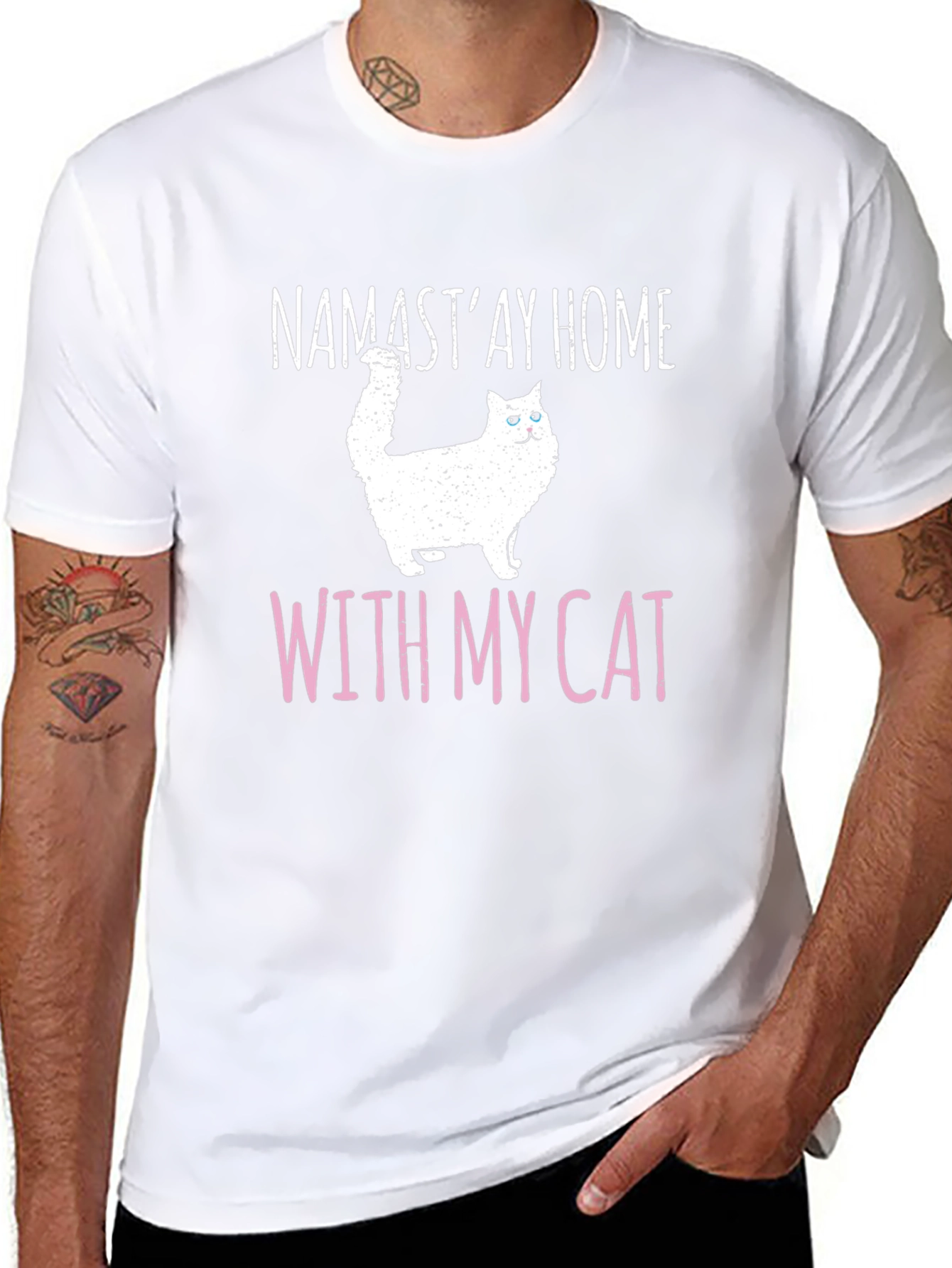 Namastay Home With My Cat T-Shirt