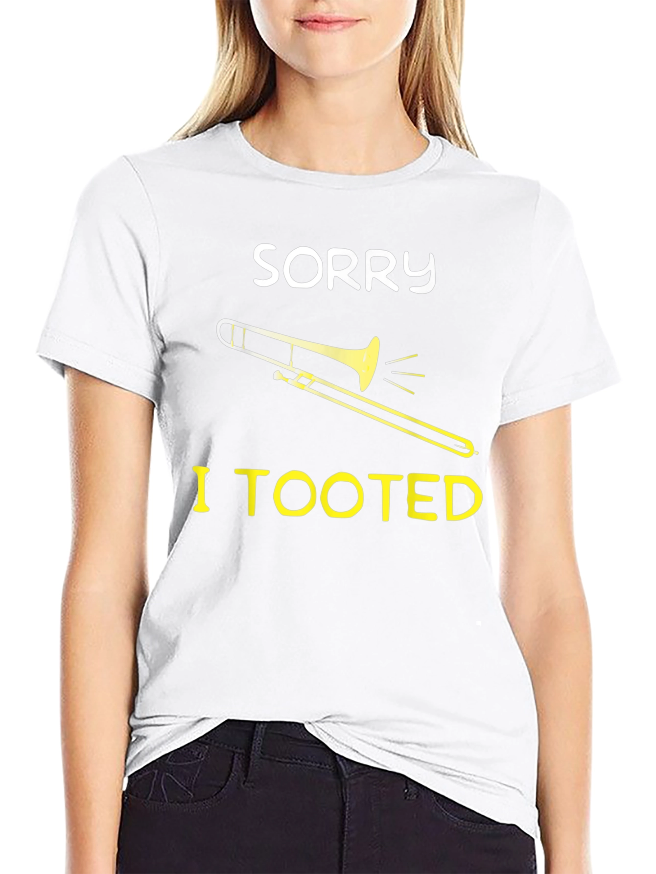 Sorry I Tooted Trombone Graphic Tee - Funny Music Shirt