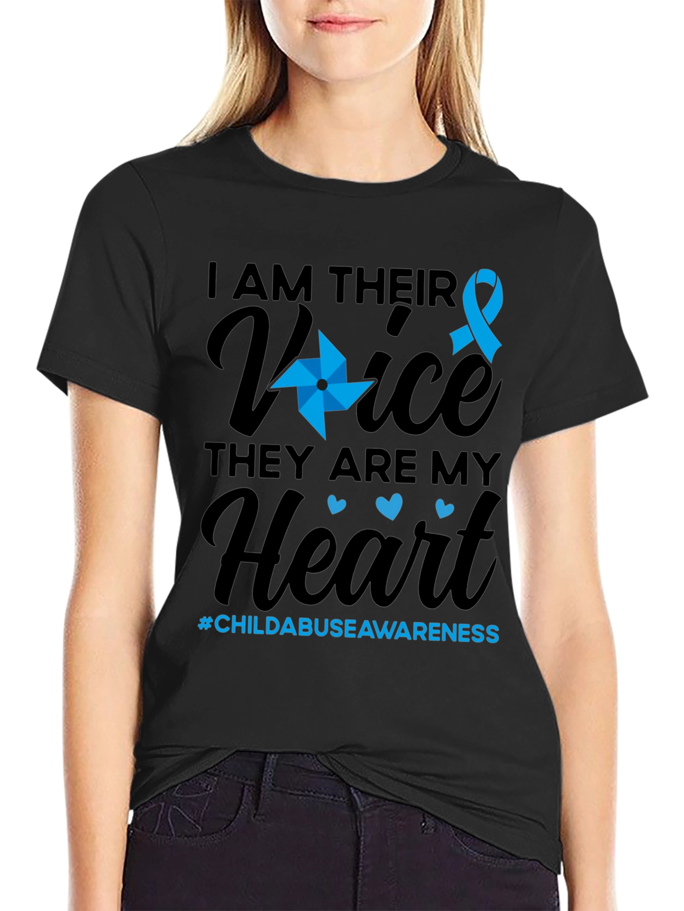 Child Abuse Awareness T-Shirt - I Am Their Voice