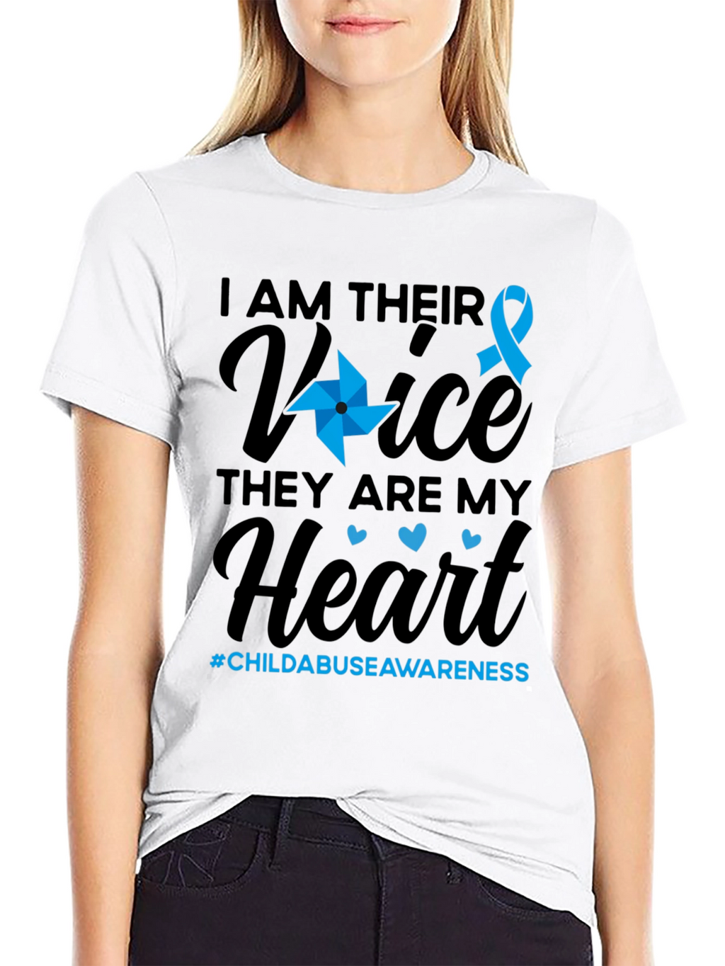 Child Abuse Awareness T-Shirt - I Am Their Voice