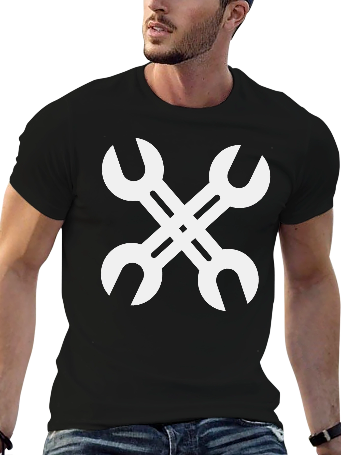 Wrench Cross Black Graphic Tee