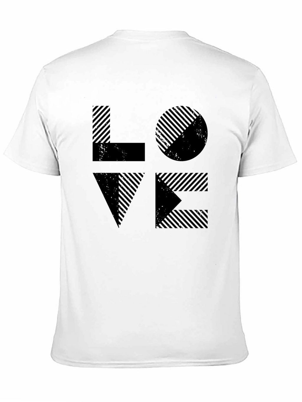 LOVE Graphic Tee - Striped Design