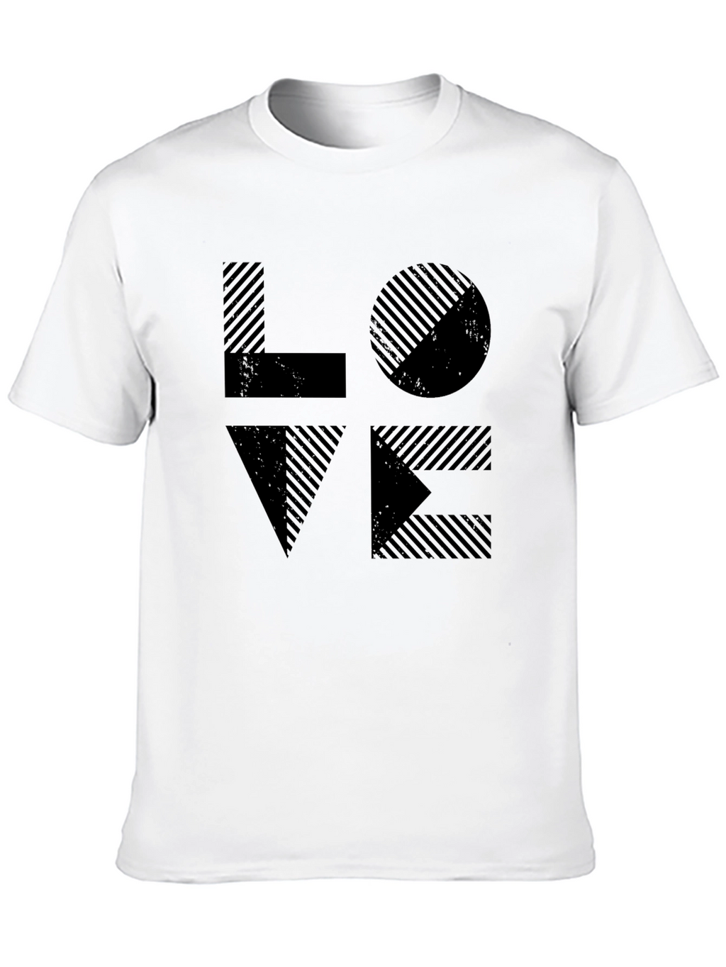 LOVE Graphic Tee - Striped Design