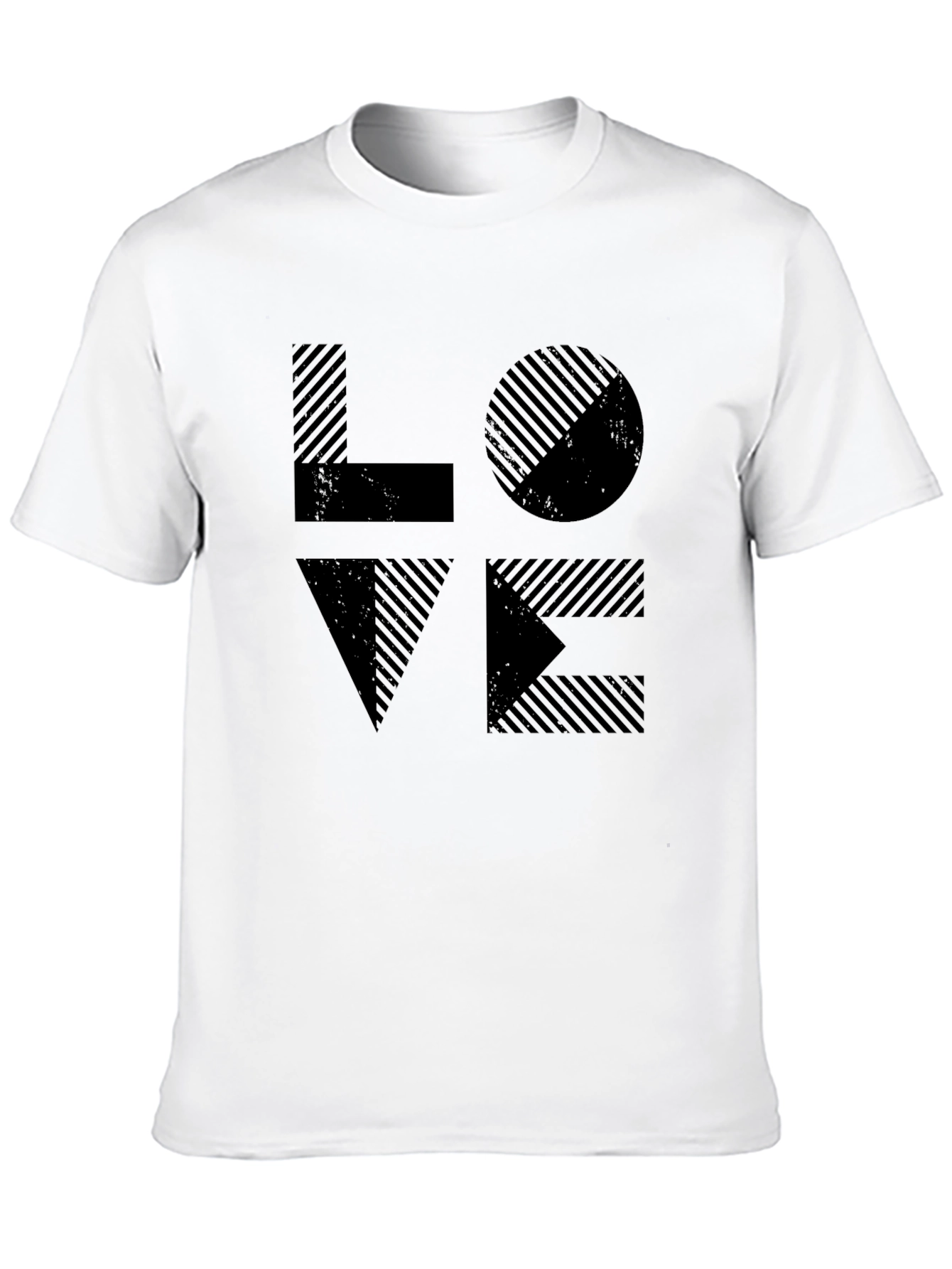 LOVE Graphic Tee - Striped Design