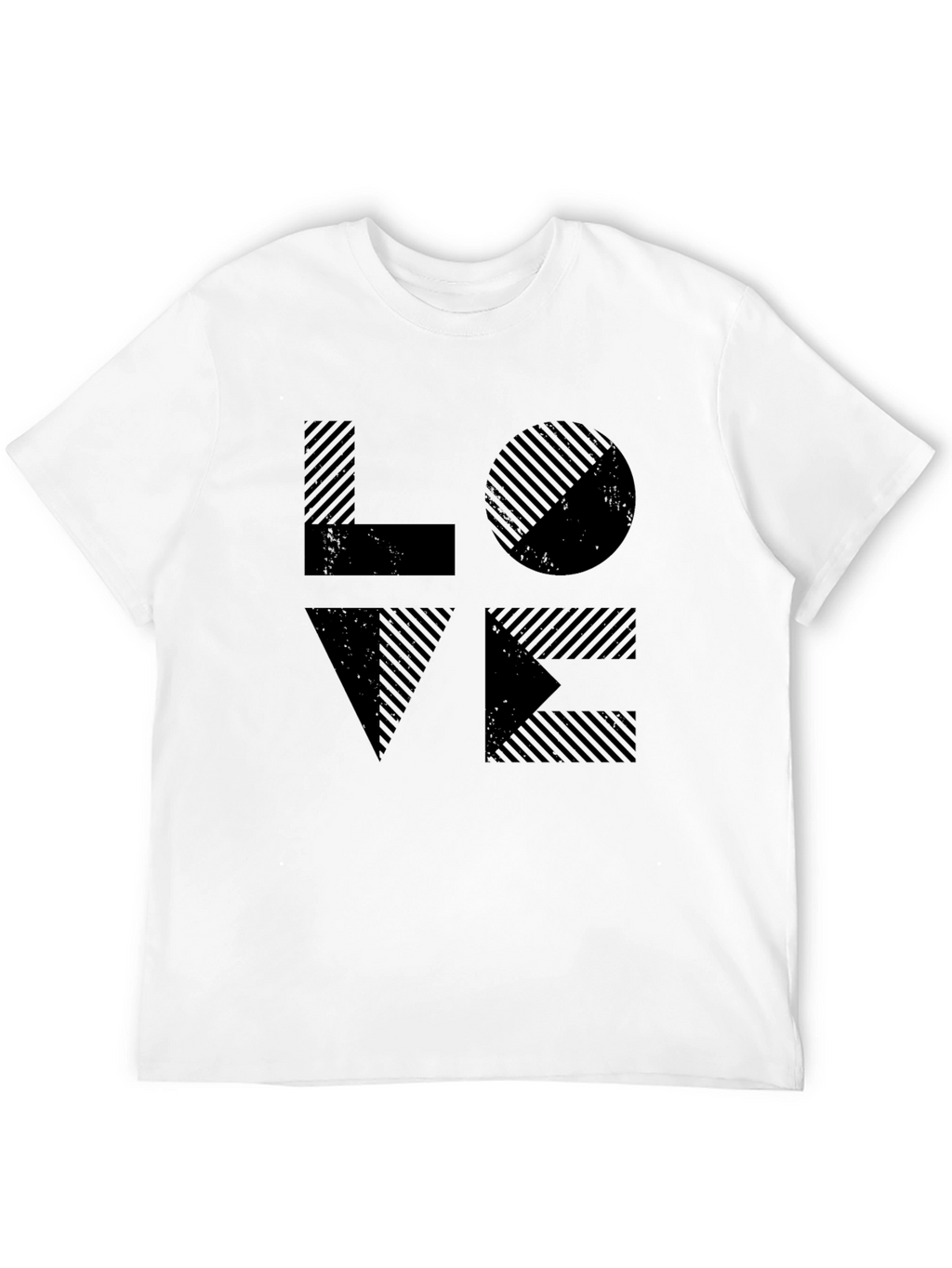LOVE Graphic Tee - Striped Design