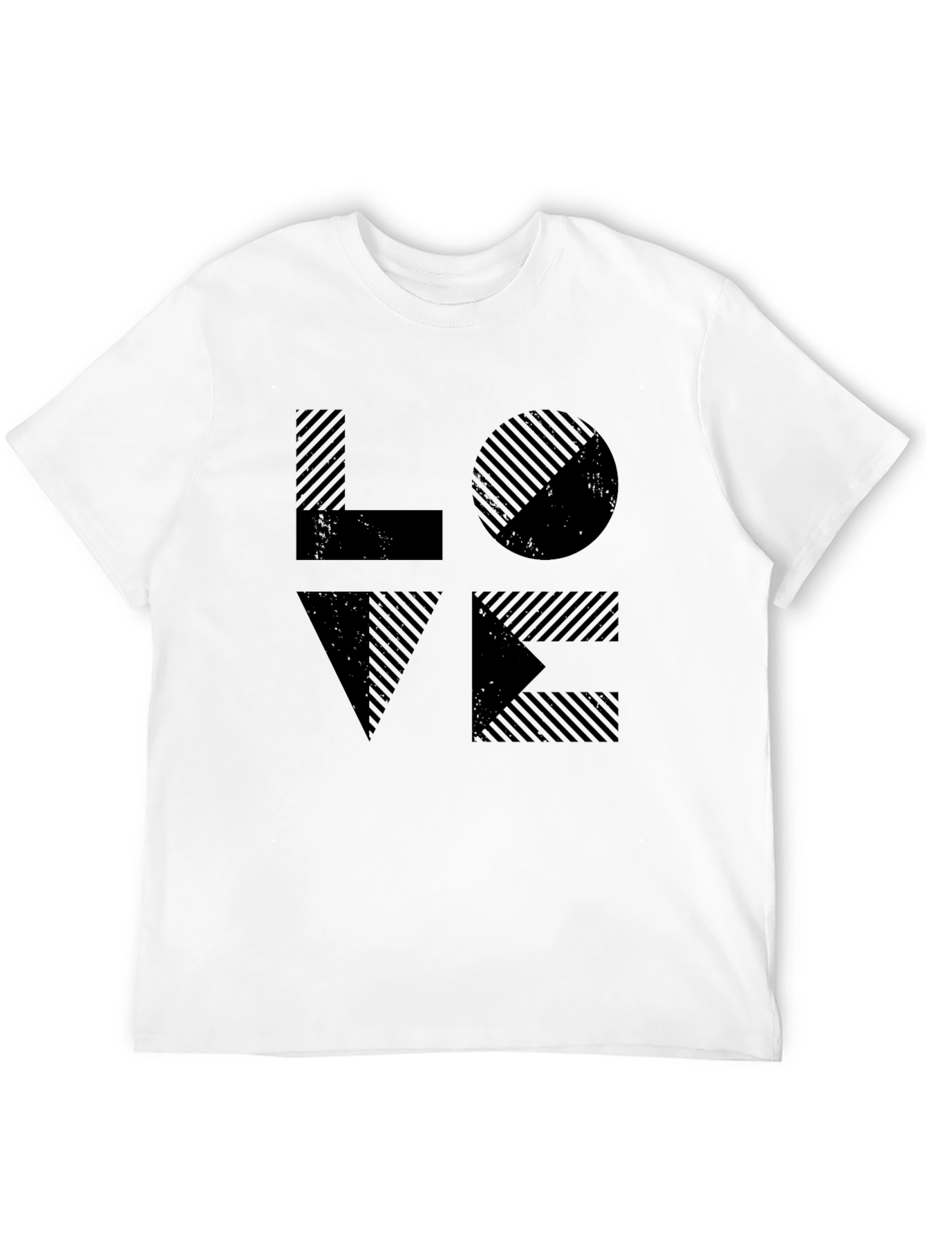 LOVE Graphic Tee - Striped Design