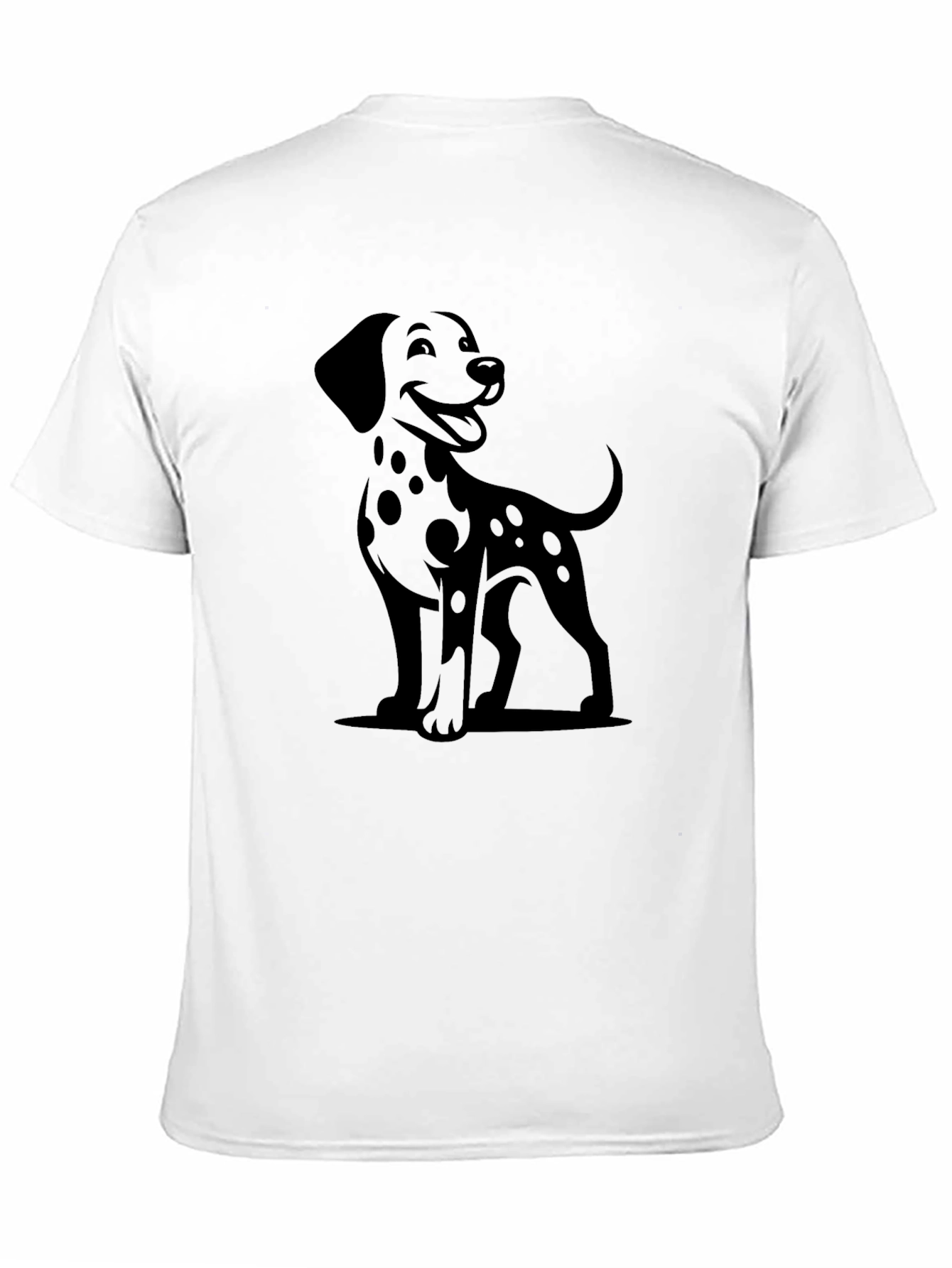 Dalmatian Dog Graphic Print Black Tee Shirt