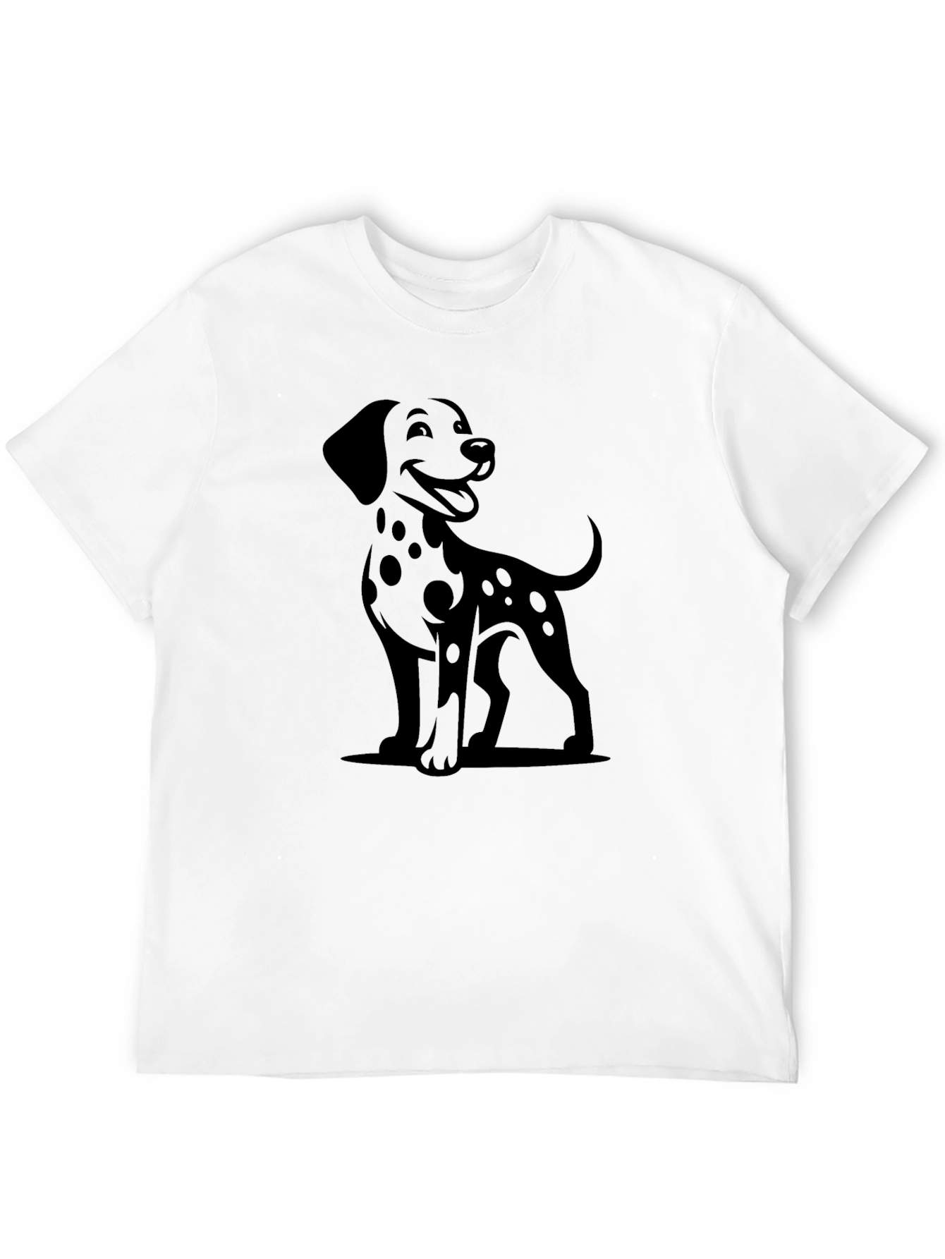 Dalmatian Dog Graphic Print Black Tee Shirt