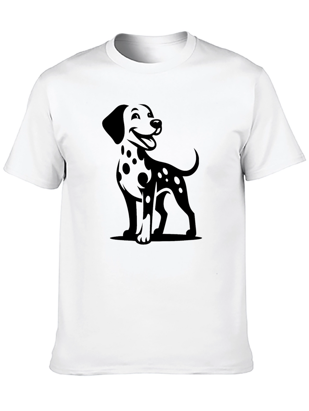 Dalmatian Dog Graphic Print Black Tee Shirt