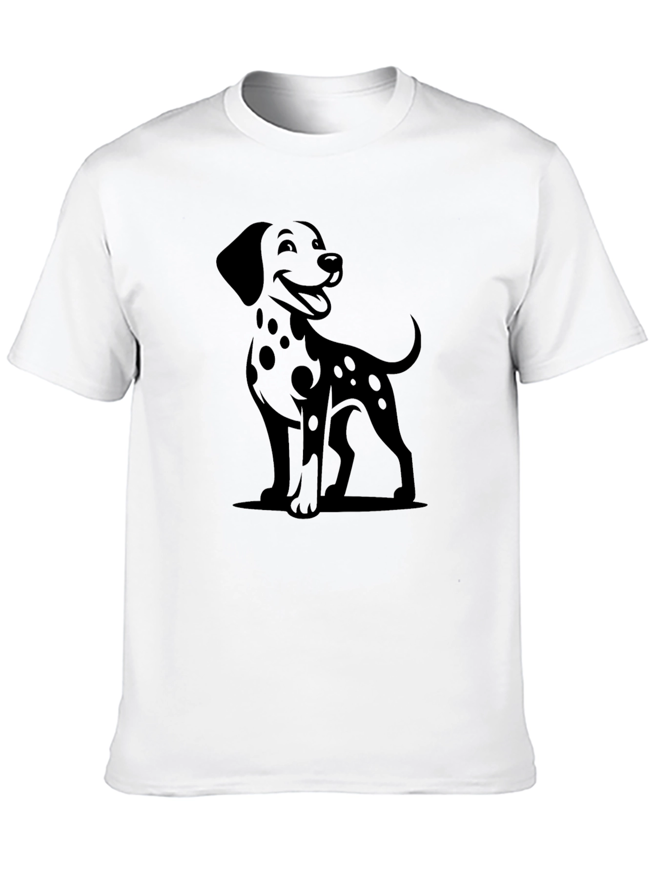 Dalmatian Dog Graphic Print Black Tee Shirt
