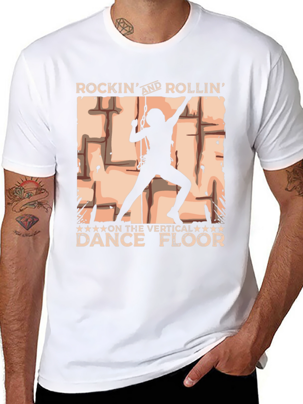 Rockin Rollin Vertical Dance Floor Black T-Shirt