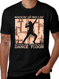Rockin Rollin Vertical Dance Floor Black T-Shirt