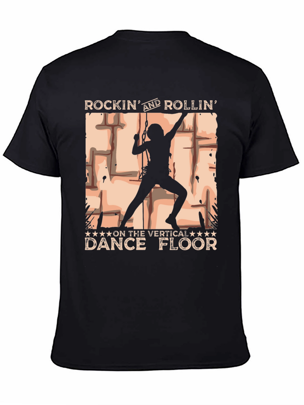Rockin Rollin Vertical Dance Floor Black T-Shirt