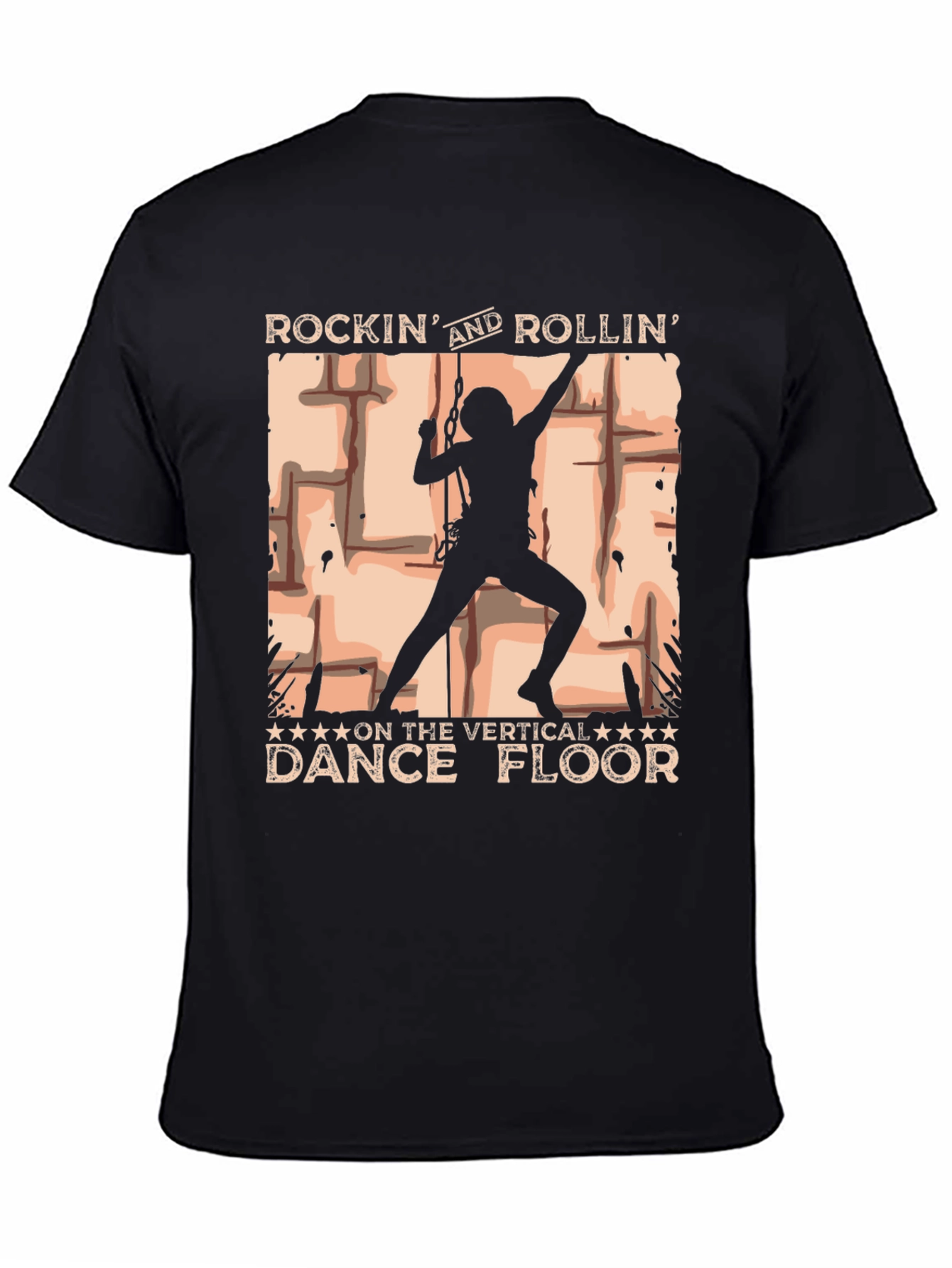 Rockin Rollin Vertical Dance Floor Black T-Shirt
