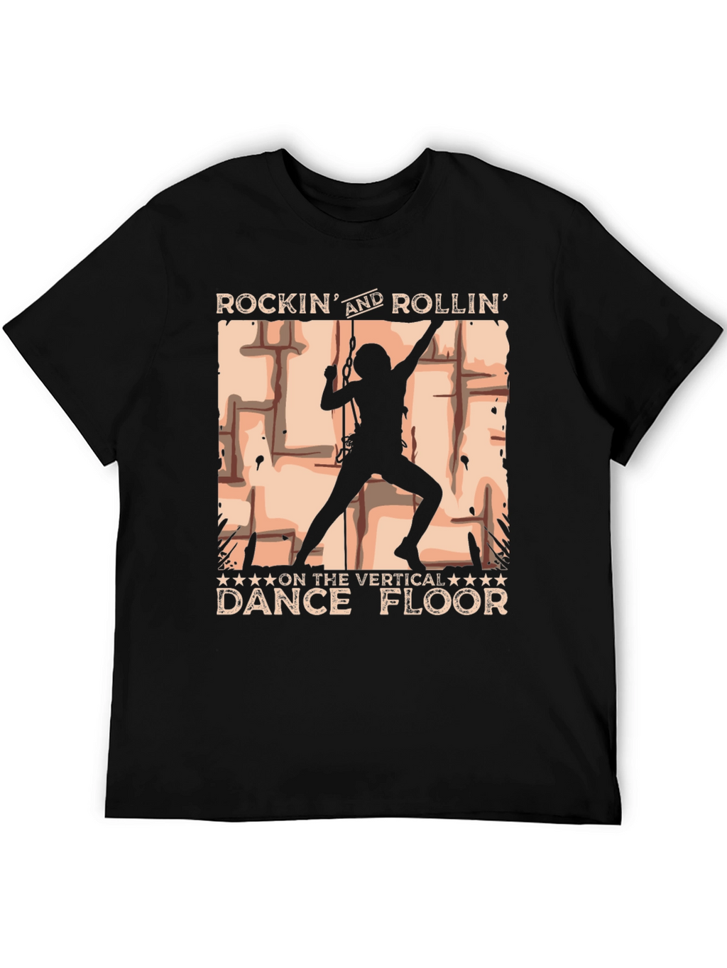 Rockin Rollin Vertical Dance Floor Black T-Shirt