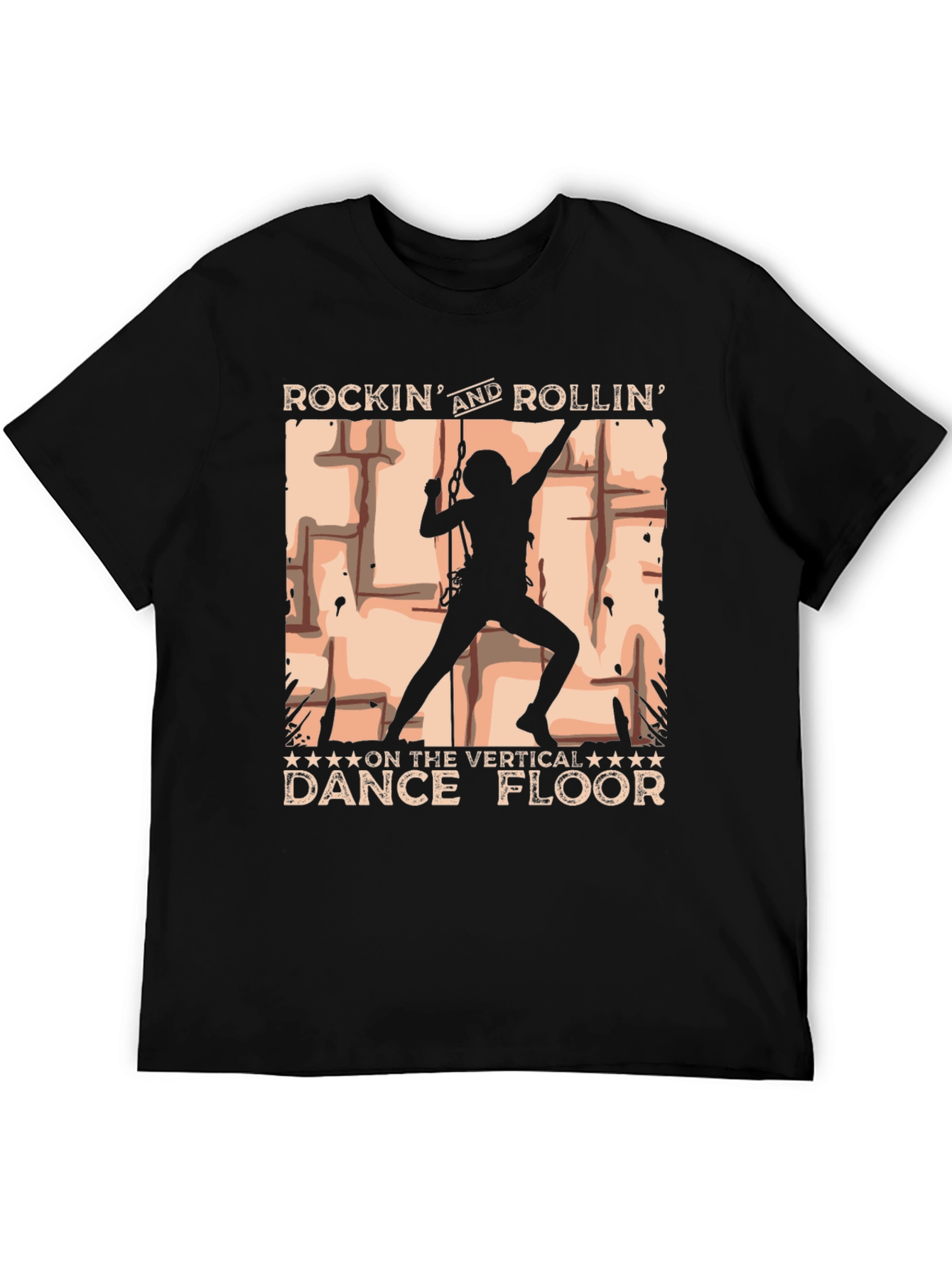 Rockin Rollin Vertical Dance Floor Black T-Shirt
