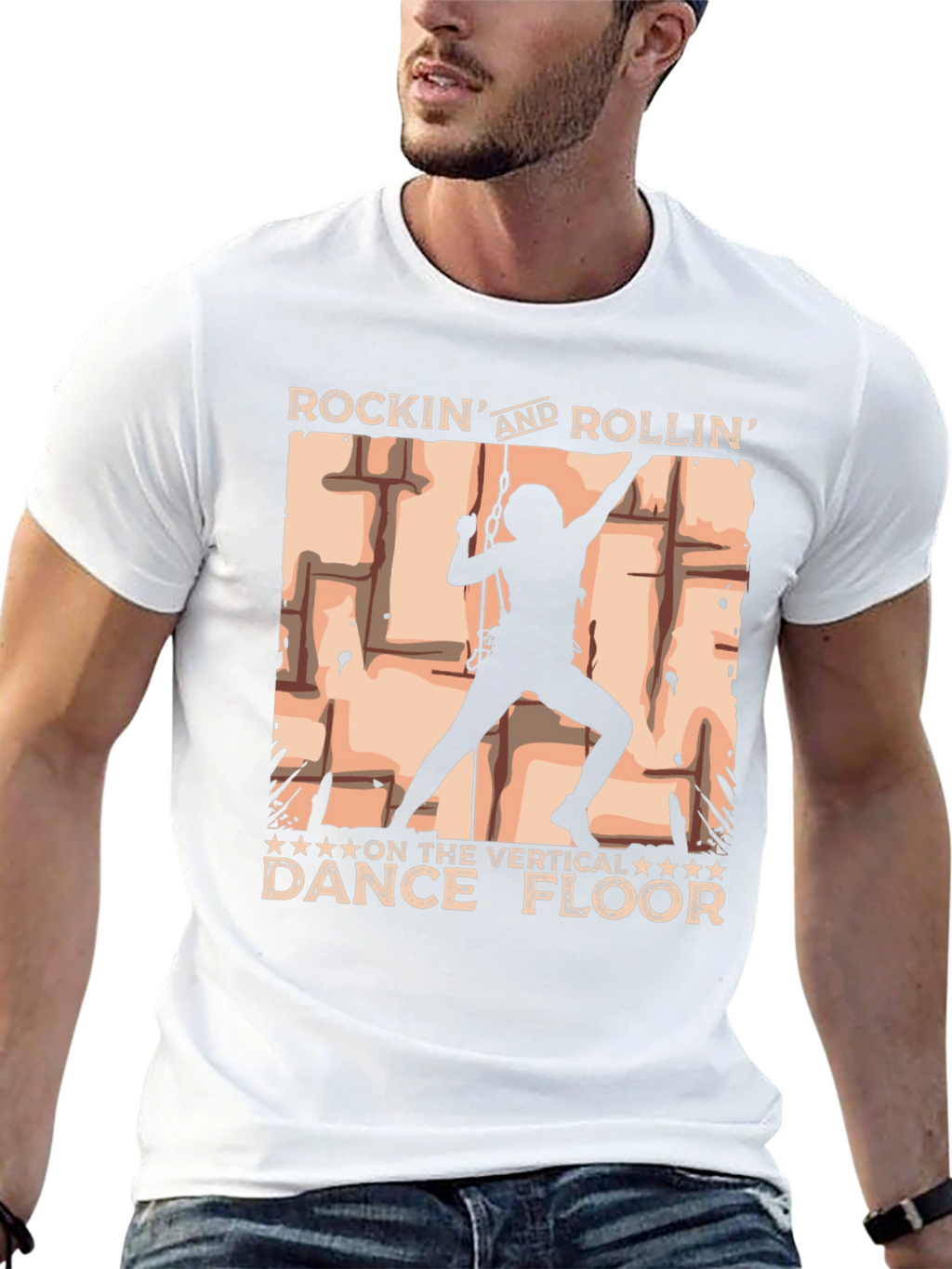 Rockin Rollin Vertical Dance Floor Black T-Shirt