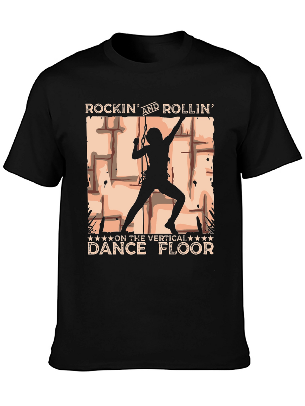 Rockin Rollin Vertical Dance Floor Black T-Shirt