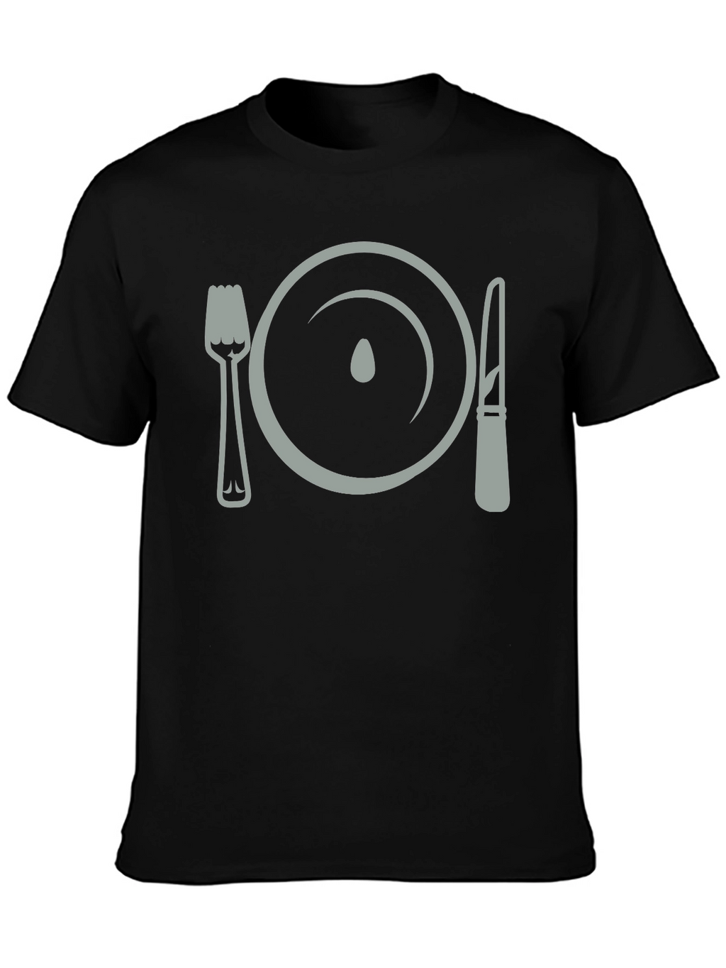 Dinner Plate Fork Knife Funny Graphic T-Shirt