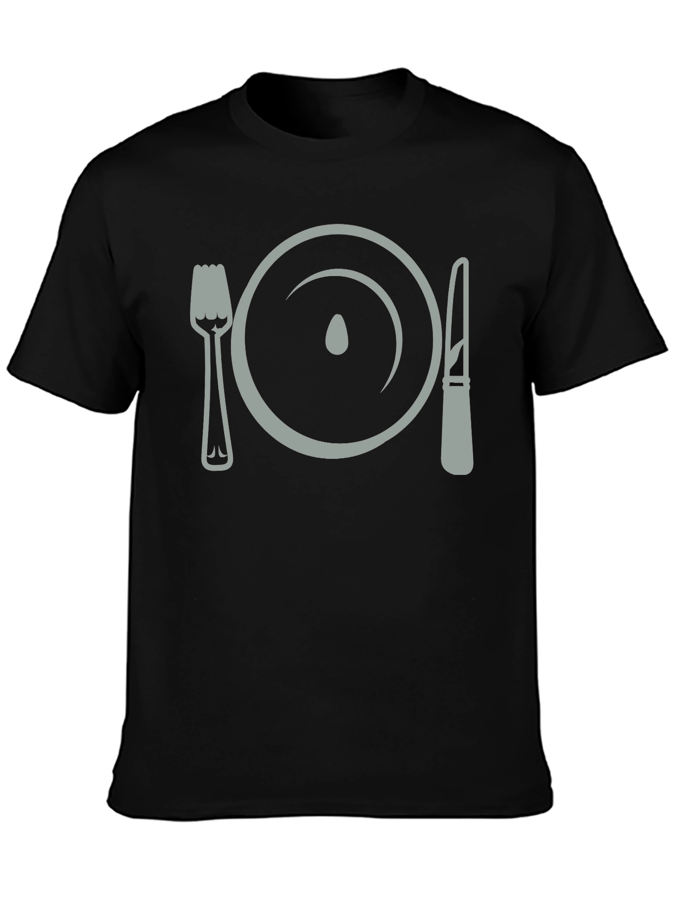 Dinner Plate Fork Knife Funny Graphic T-Shirt