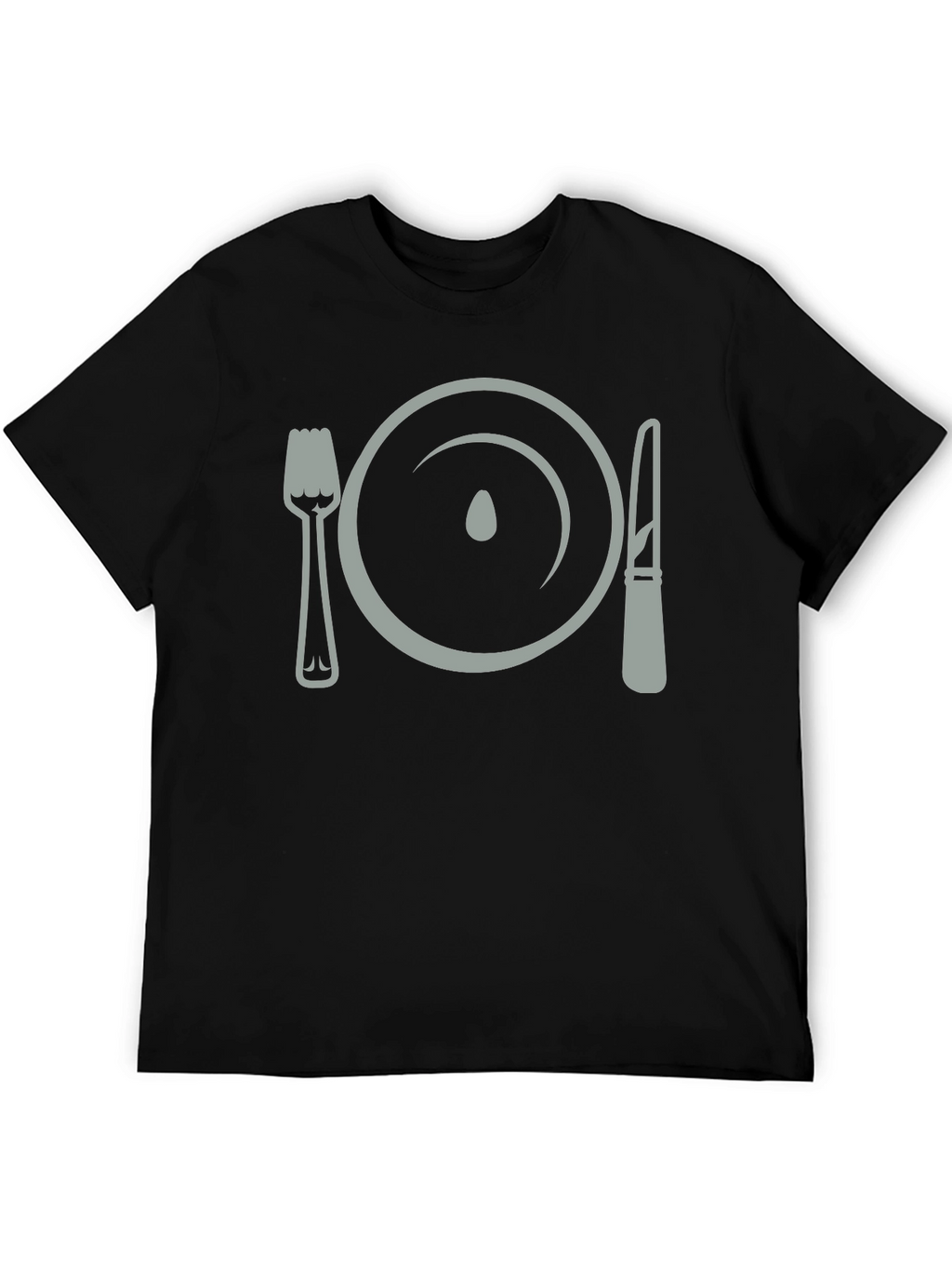 Dinner Plate Fork Knife Funny Graphic T-Shirt