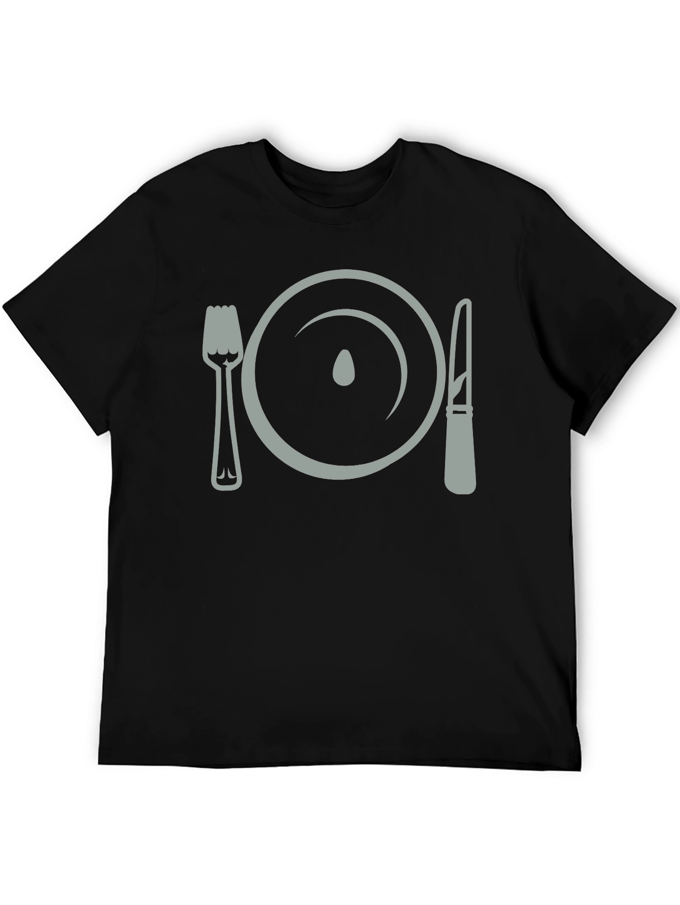 Dinner Plate Fork Knife Funny Graphic T-Shirt