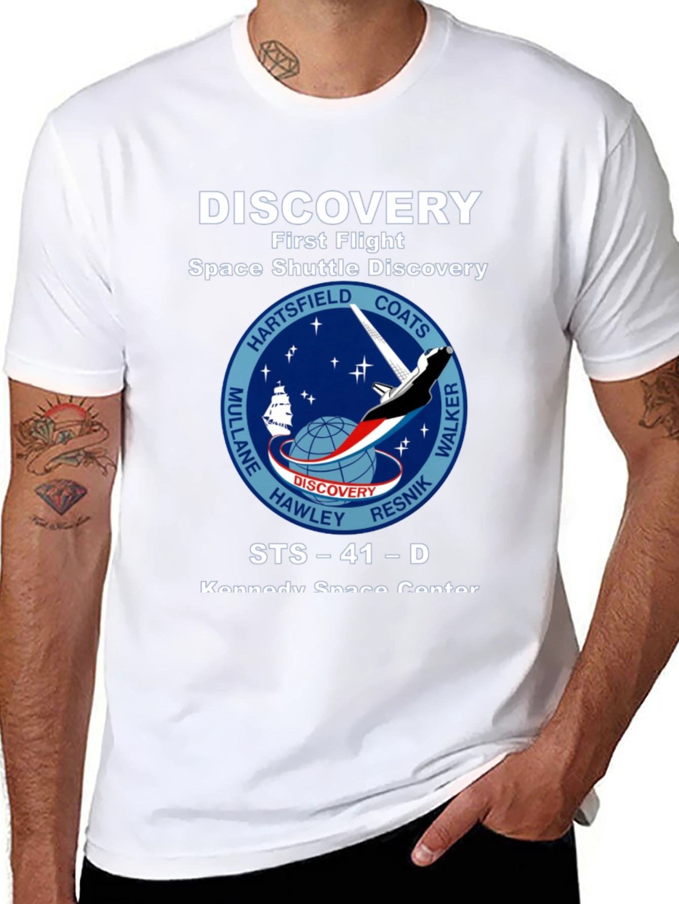 Discovery Space Shuttle First Flight Graphic T-Shirt