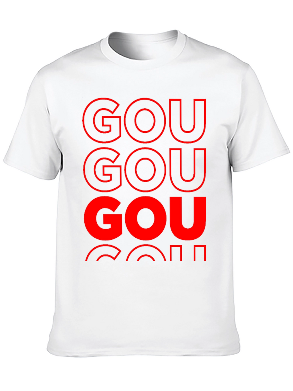 GOU T-Shirt Bold Red Print on Black
