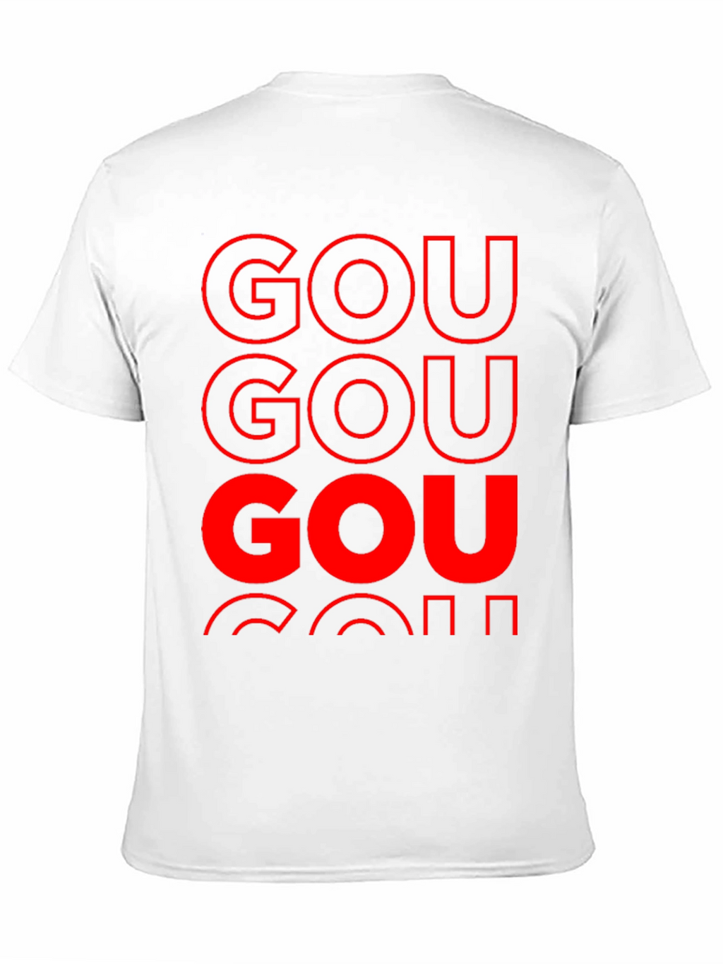 GOU T-Shirt Bold Red Print on Black