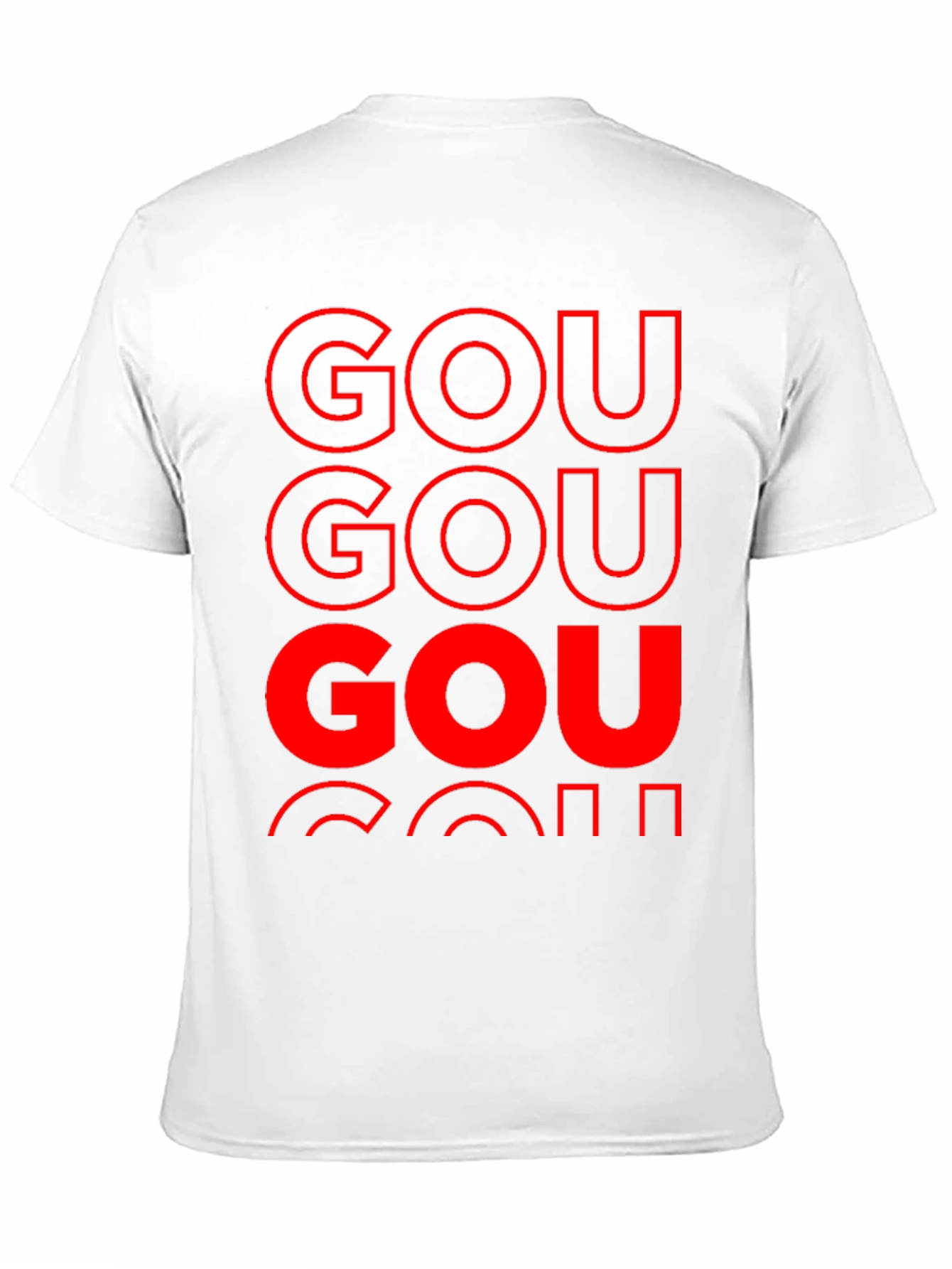 GOU T-Shirt Bold Red Print on Black