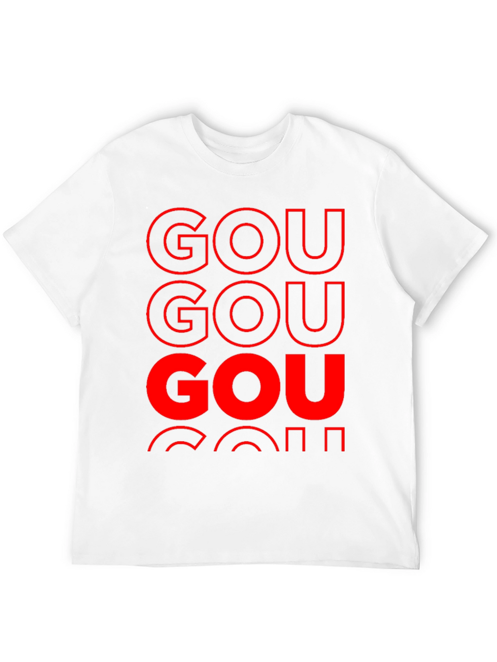 GOU T-Shirt Bold Red Print on Black