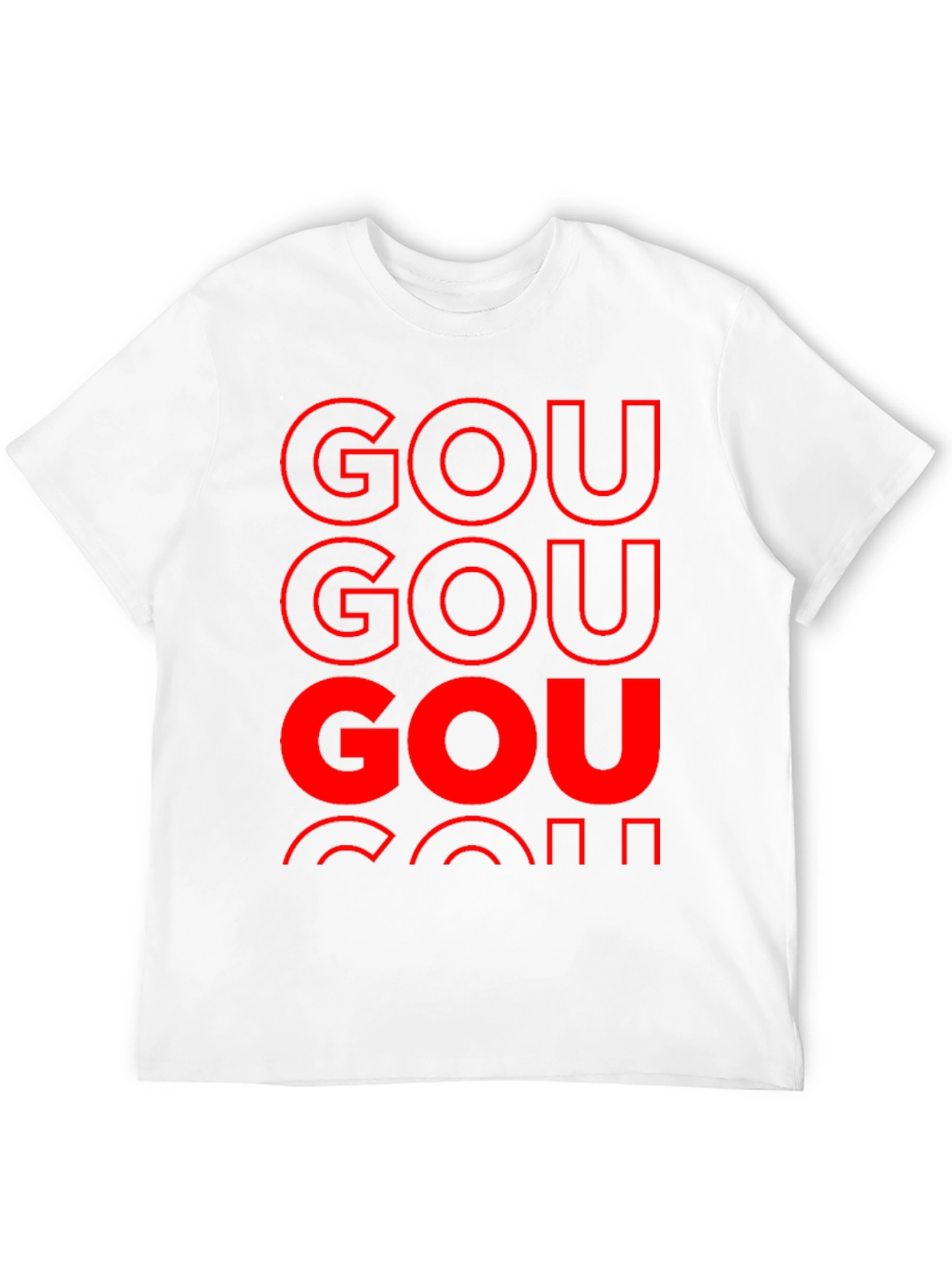 GOU T-Shirt Bold Red Print on Black