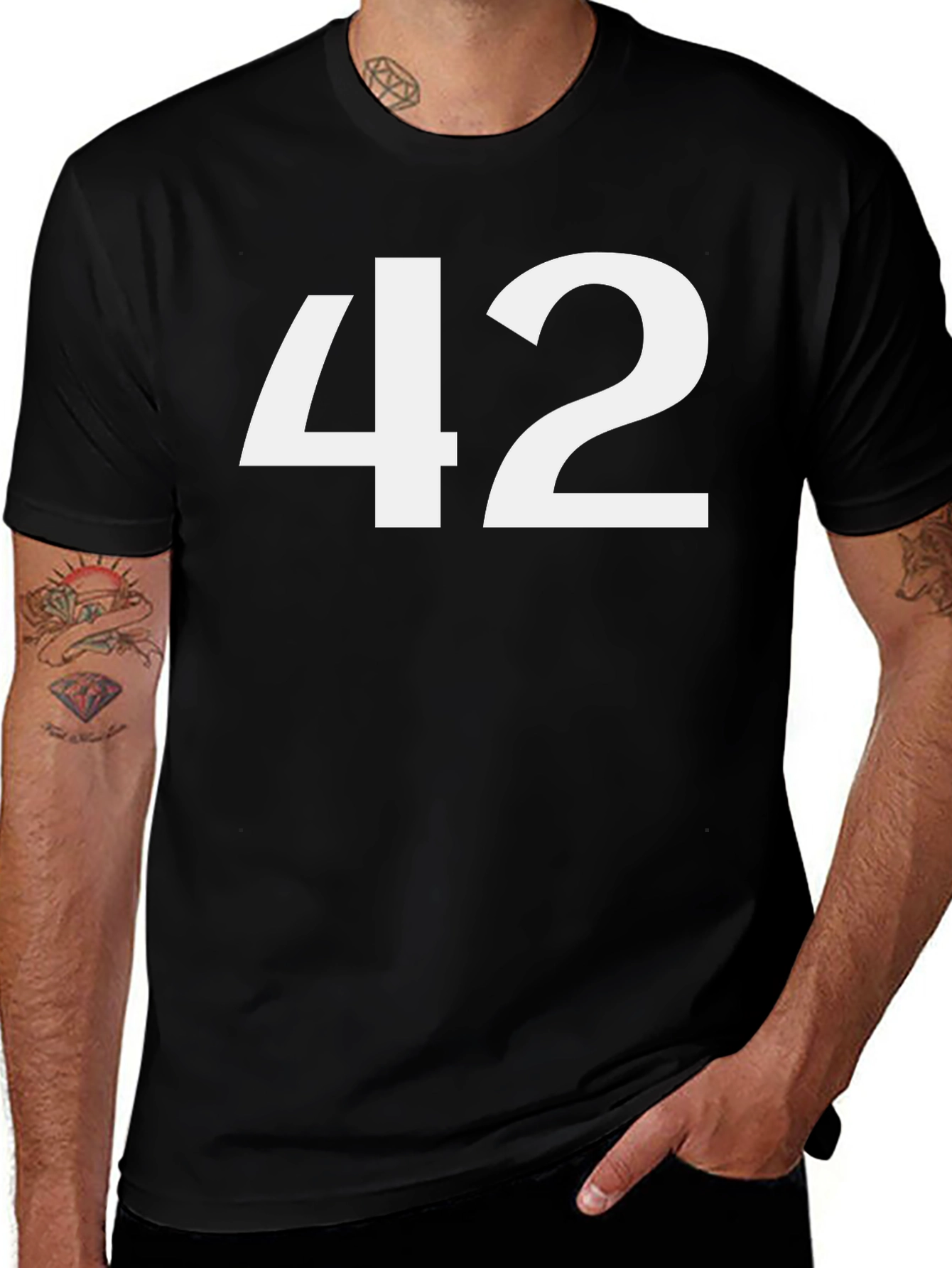 Mens 42 Graphic T-Shirt - Black