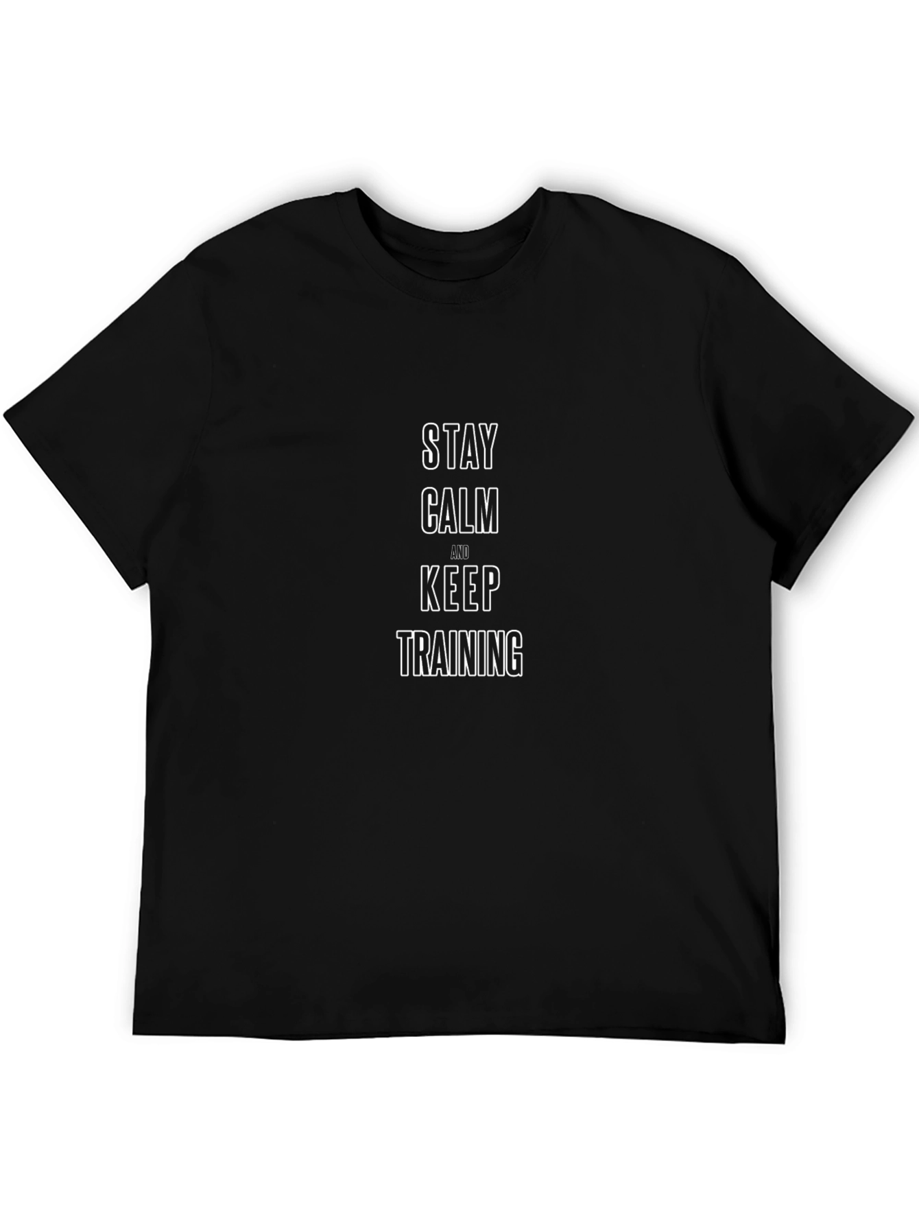 Stay Calm & Keep Training Graphic Tee - Black