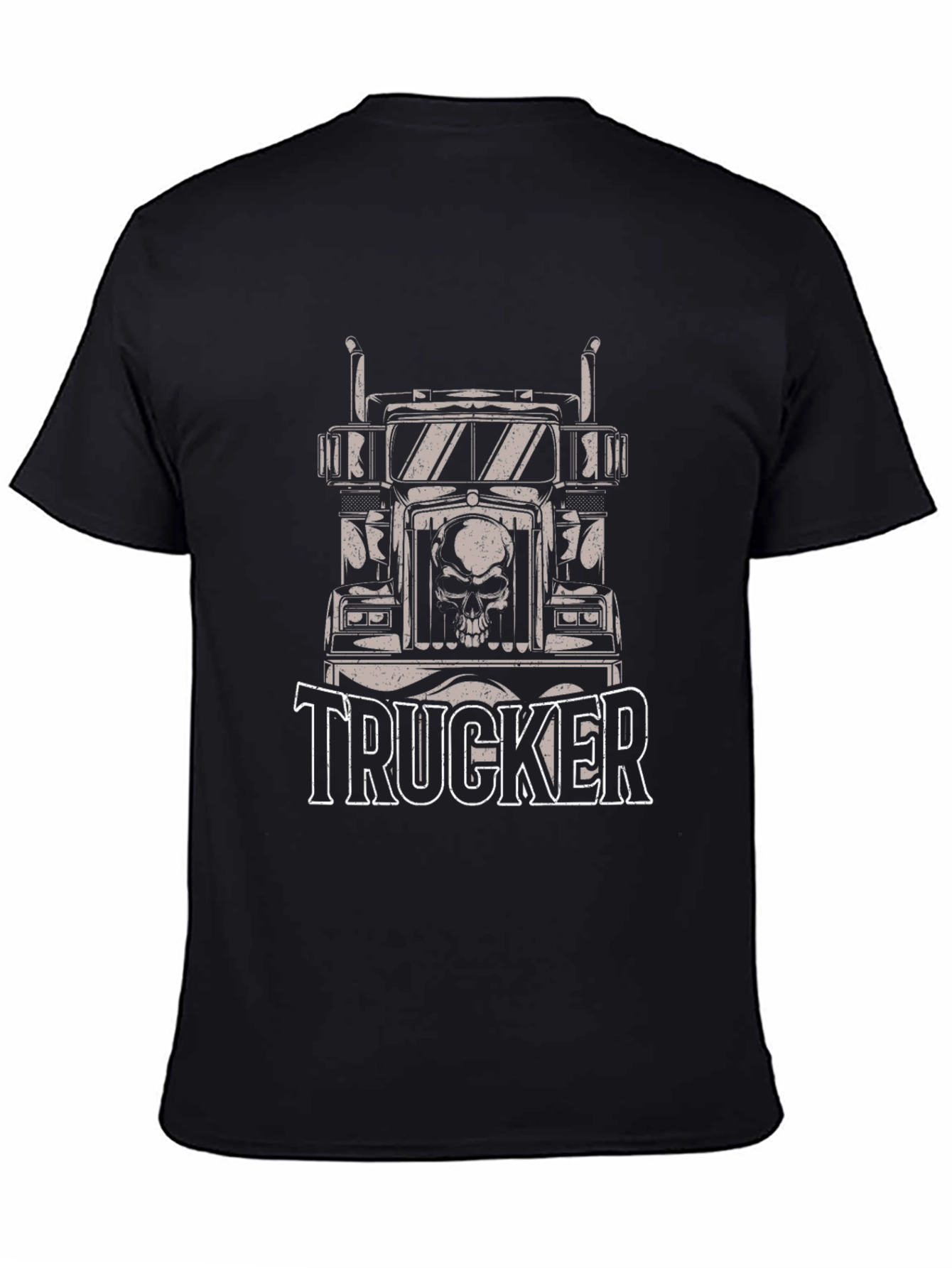 Trucker Skull Graphic Black T-Shirt
