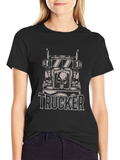 Trucker Skull Graphic Black T-Shirt