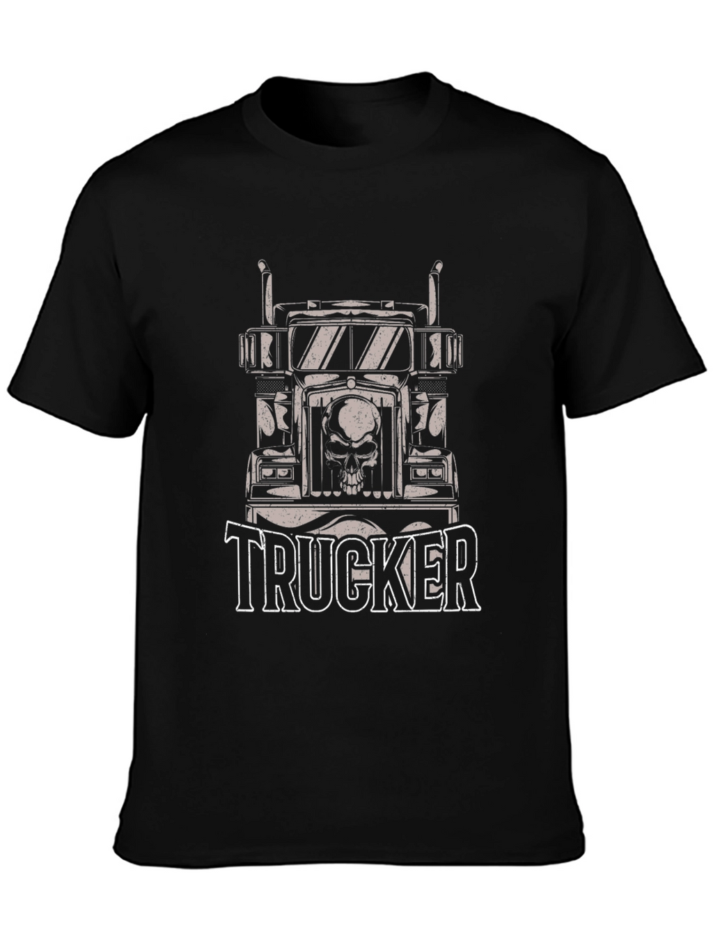 Trucker Skull Graphic Black T-Shirt