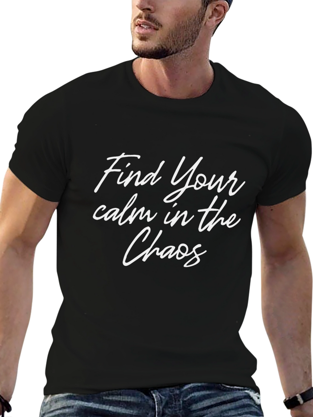 Calm in Chaos Graphic T-Shirt - Trendy Mens Tee