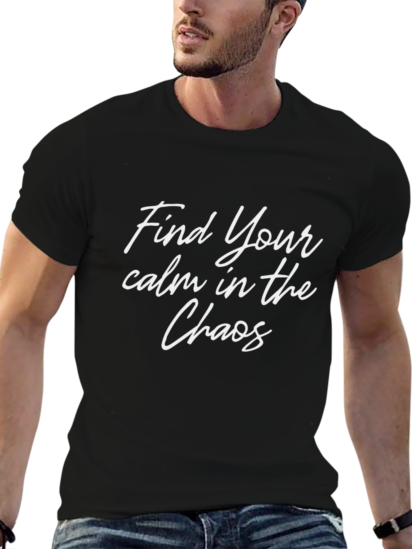 Calm in Chaos Graphic T-Shirt - Trendy Mens Tee